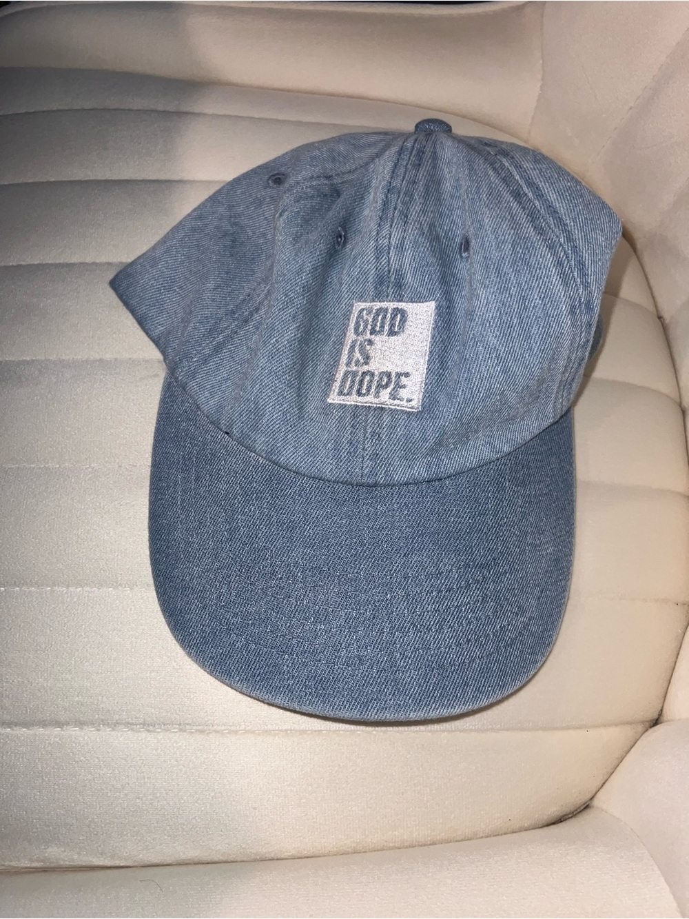 Like New “God Is Dope” Denim Dad Hat 🧢✨